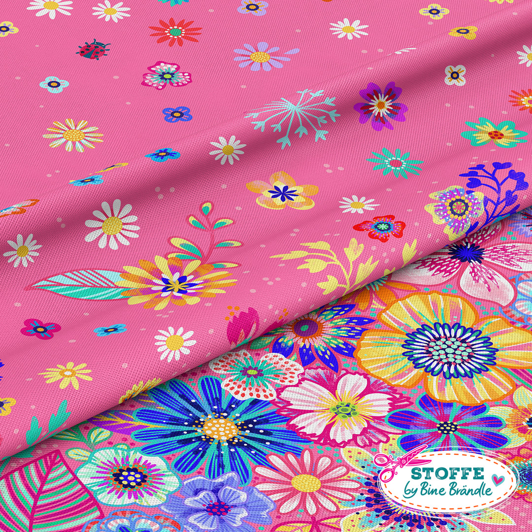 Blumenmeer pink - Stoff Klassiker - Jersey in 1 m Stücken