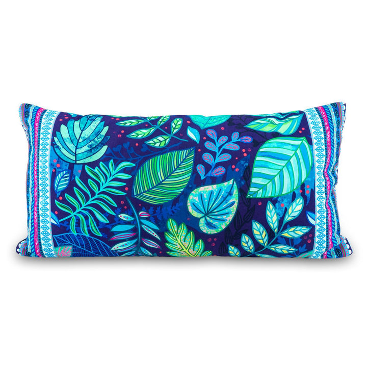 Dekokissen - Blätterdschungel Blau - 60 x 30 cm