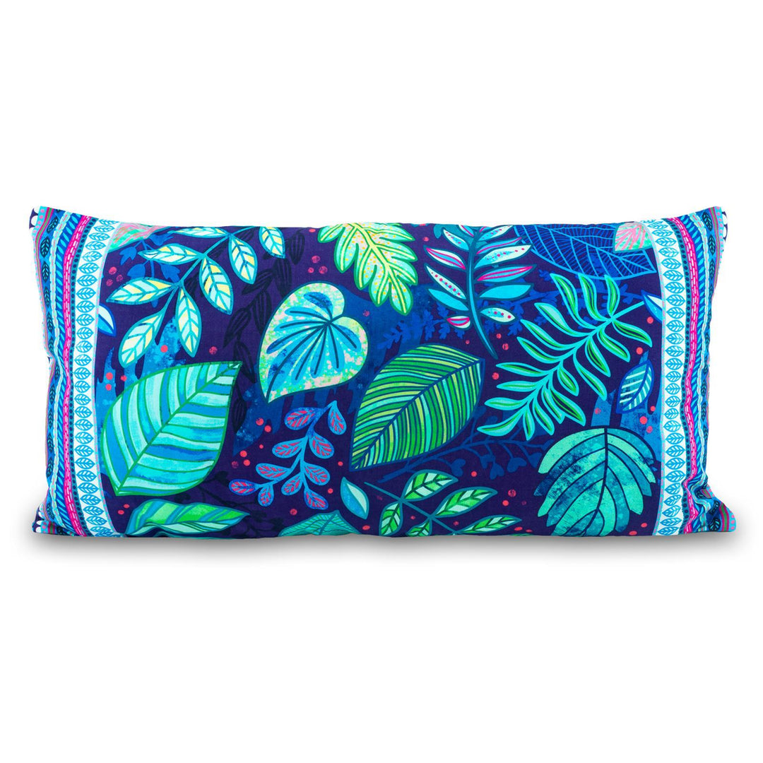 Dekokissen - Blätterdschungel Blau - 60 x 30 cm