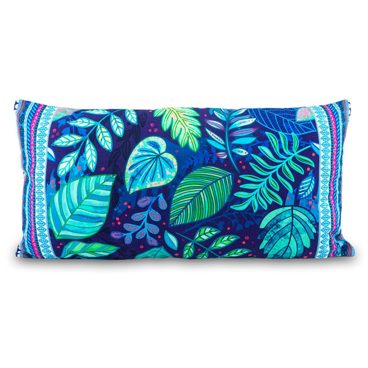 Dekokissen - Blätterdschungel Blau - 60 x 30 cm
