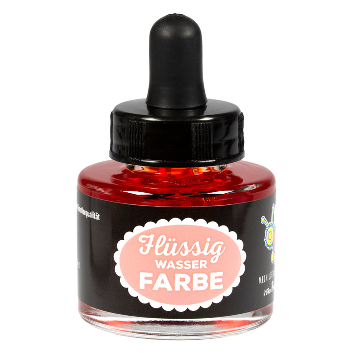 Flüssigwasserfarbe Rosa in Glasflasche mit Pipette – hochpigmentierte flüssige Wasserfarbe für Malen, Basteln und kreative Projekte 