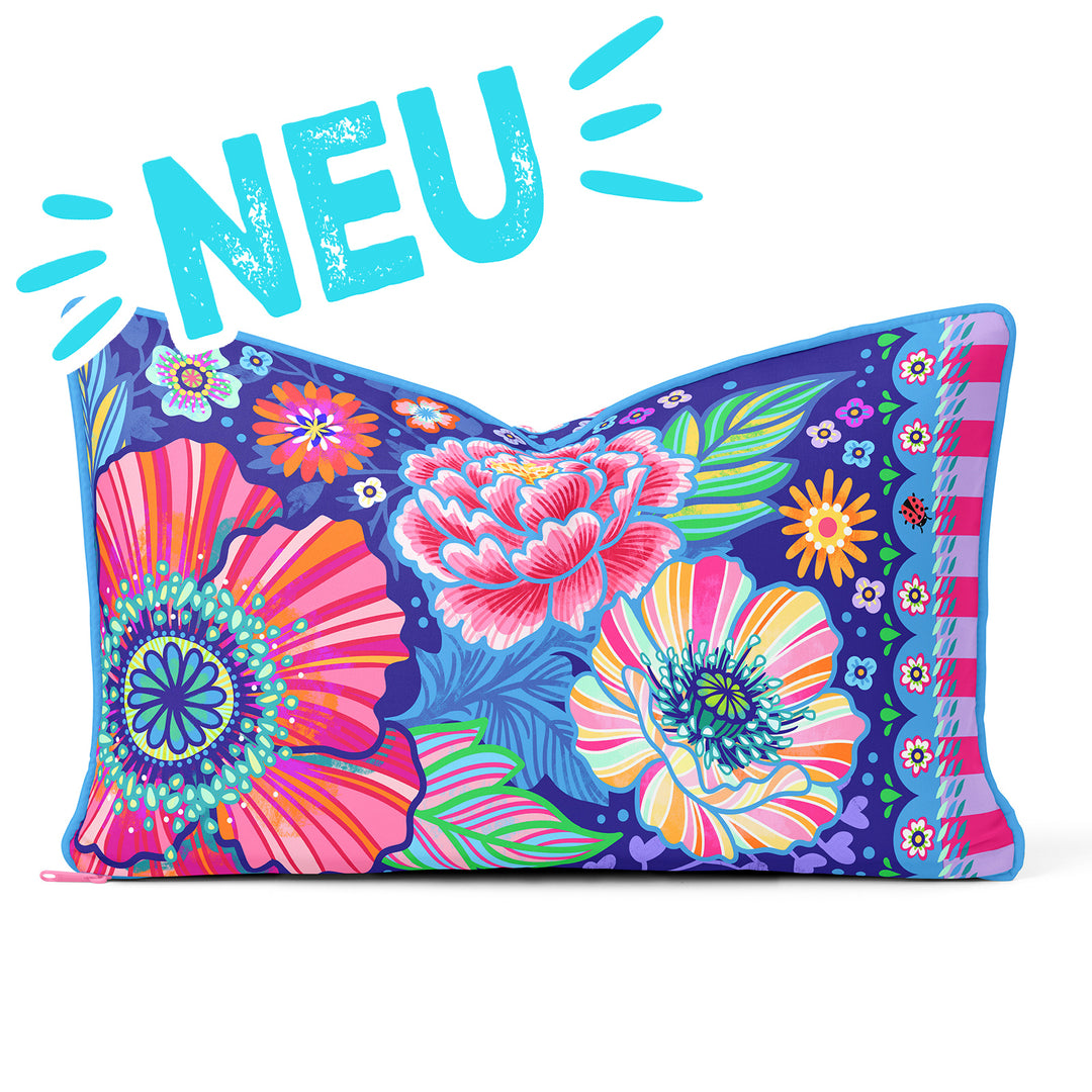 Lieblingskissen – Blumenzauber blau