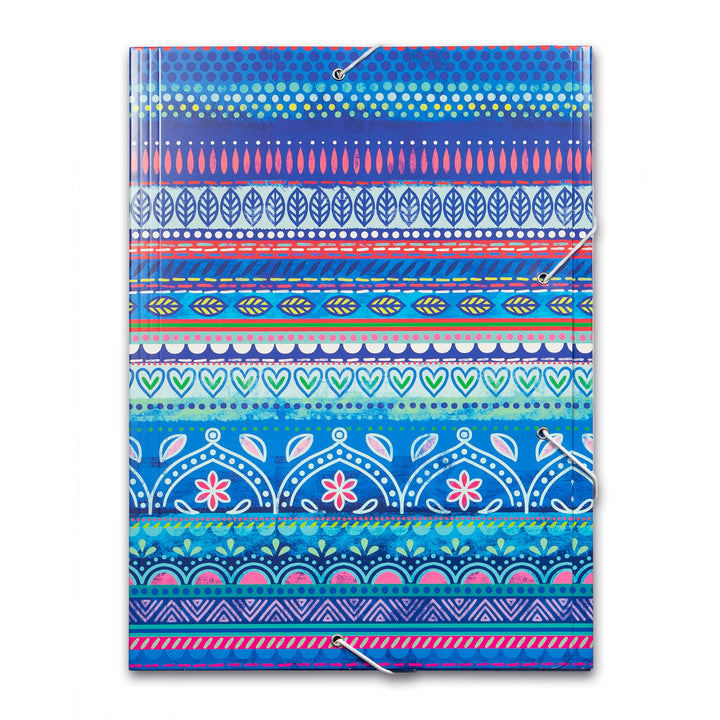 Sammelmappen, Folders für A4 - Mit elastischem Gummiband, Innenseite farbig