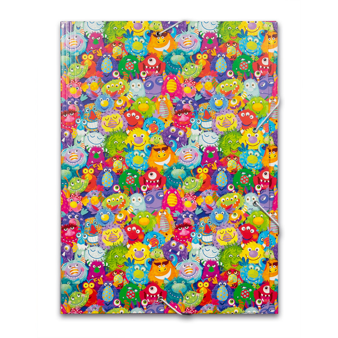 Sammelmappen, Folders für A4 - Mit elastischem Gummiband, Innenseite farbig