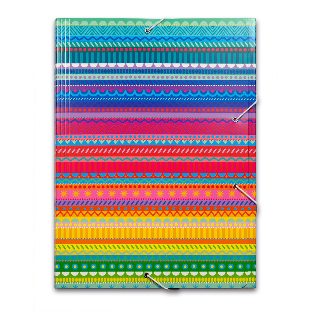 Sammelmappen, Folders für A4 - Mit elastischem Gummiband, Innenseite farbig