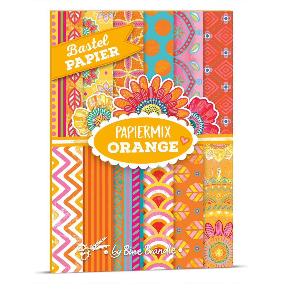 Bastel PAPIER - PAPIERMIX ORANGE