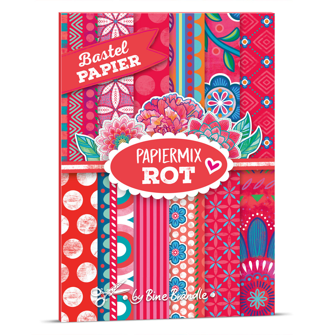 Bastel PAPIER - PAPIERMIX ROT