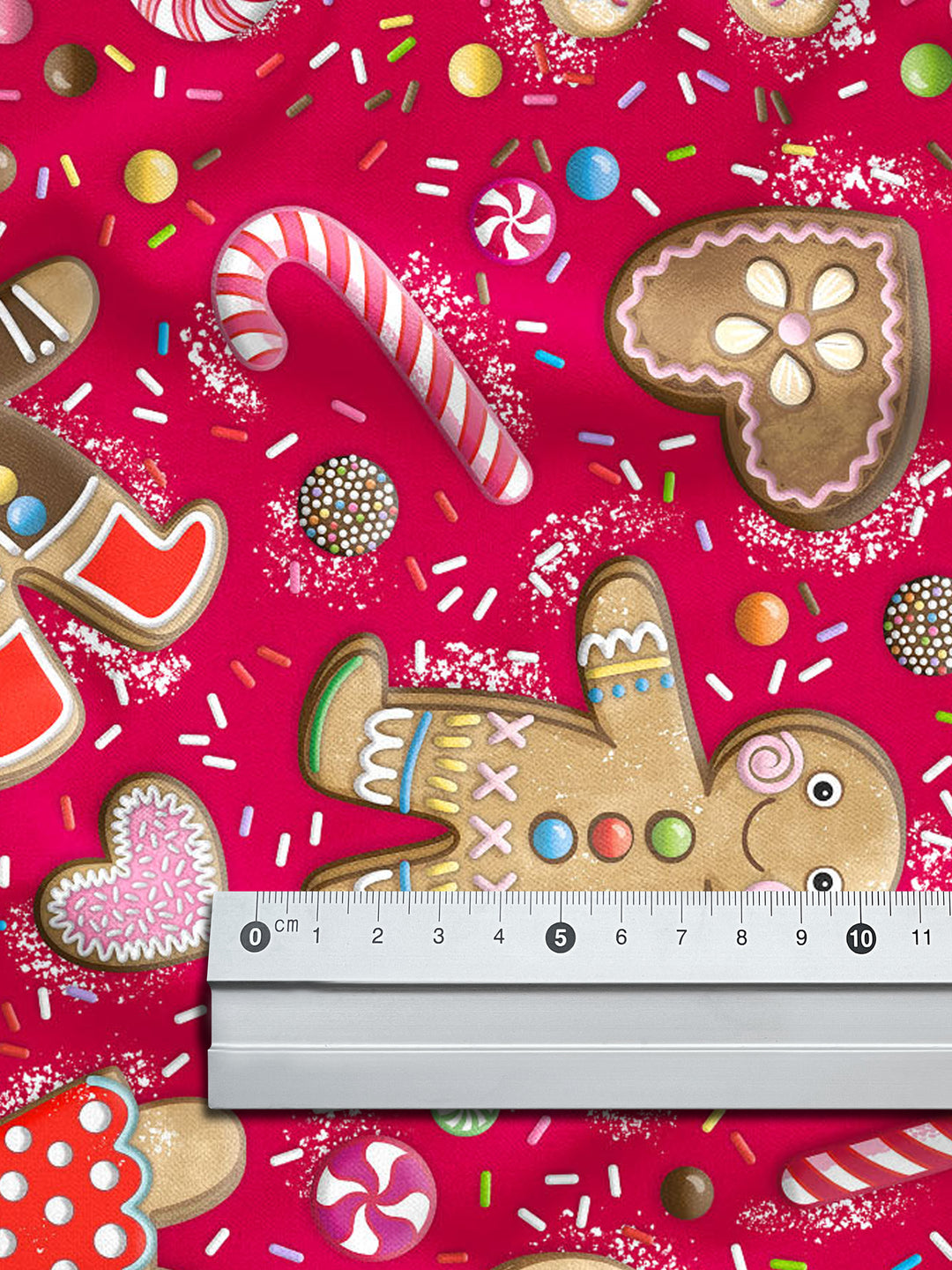 Lebkuchenmännchen klein rot - Stoff Klassiker