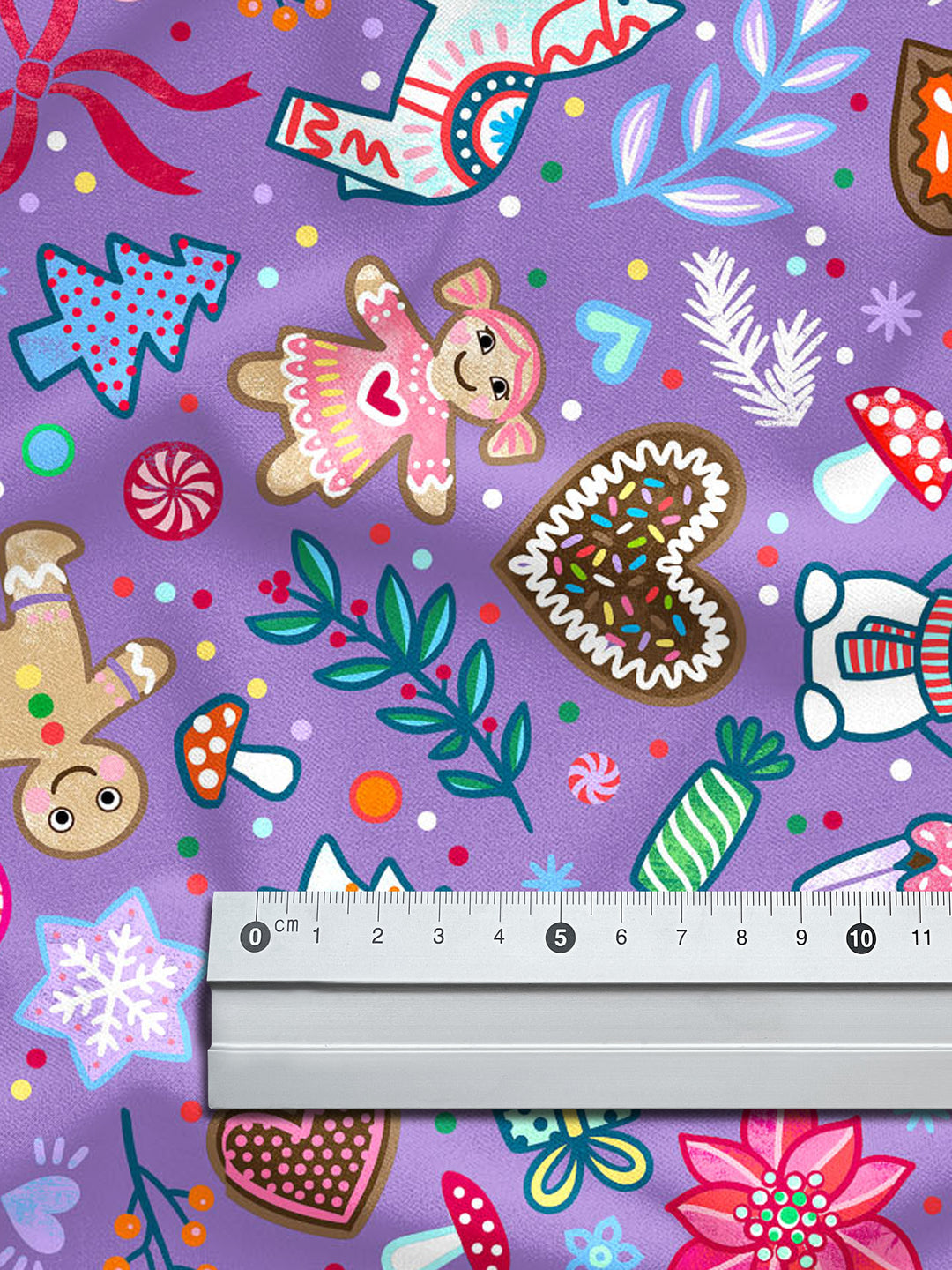 Weihnachtskonfetti lila - Stoff Klassiker