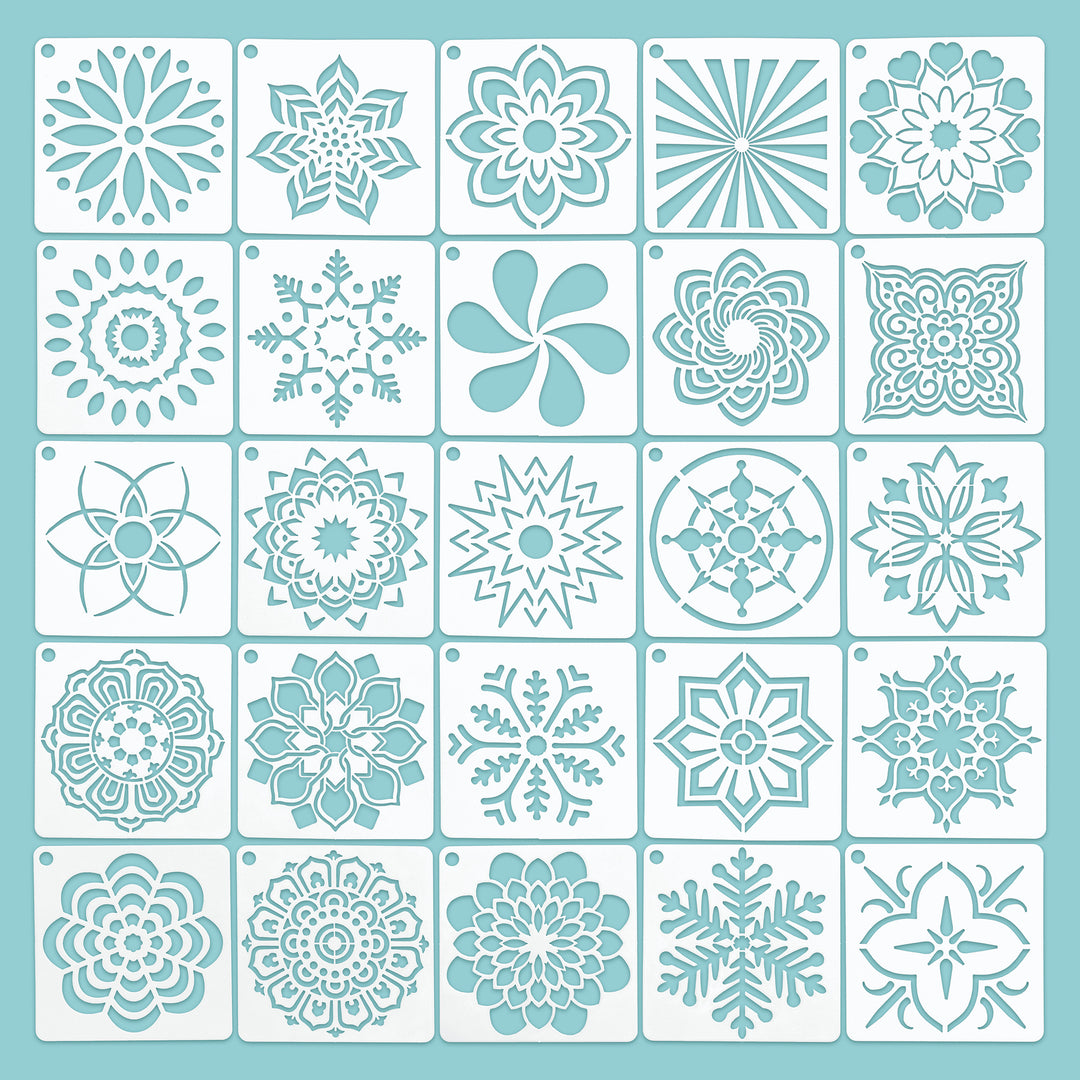 25er Schablonen Set - 9cm x 9cm