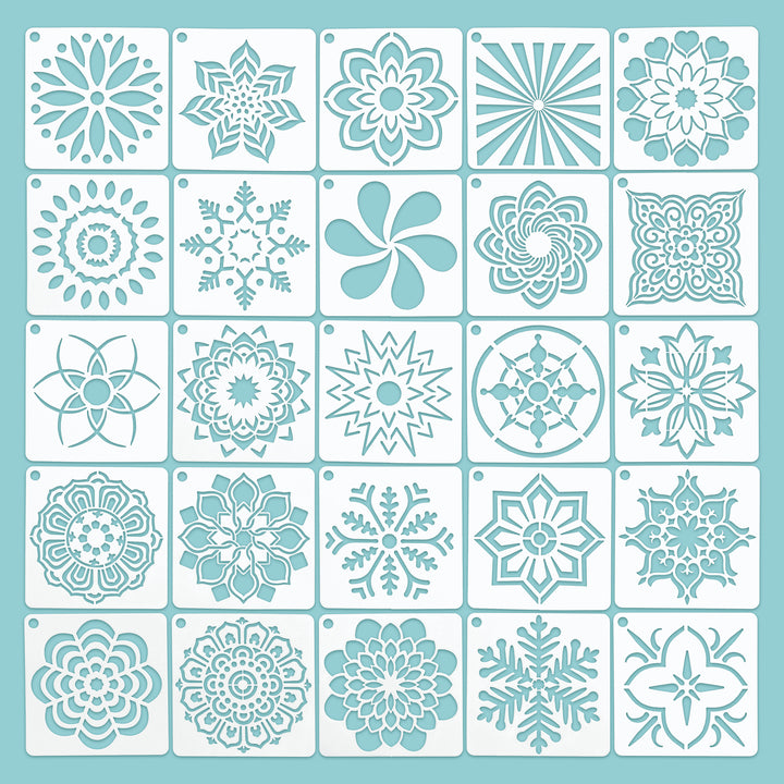 25er Schablonen Set - 9cm x 9cm