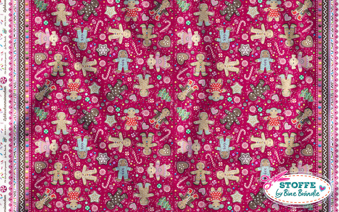 Lebkuchenmännchen klein rot - Stoff Klassiker
