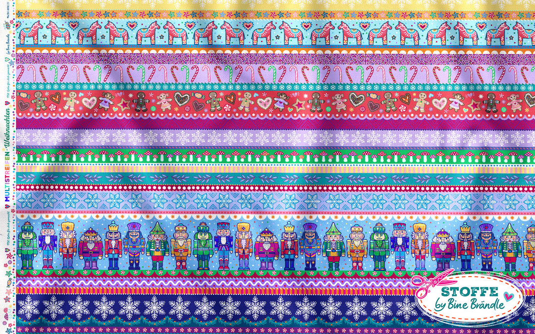 Weihnachts-Multistreifen - Stoff Klassiker