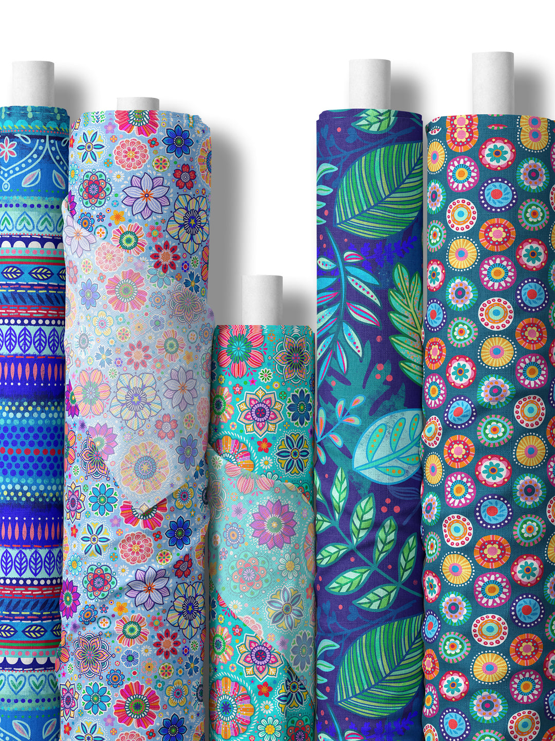 FLORA blau – Stoff