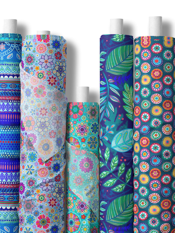 FLORA blau – Stoff