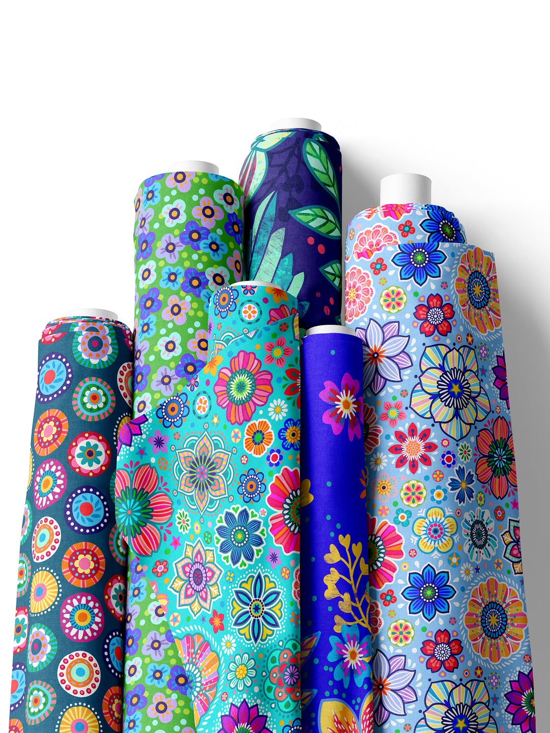 FLORA blau – Stoff