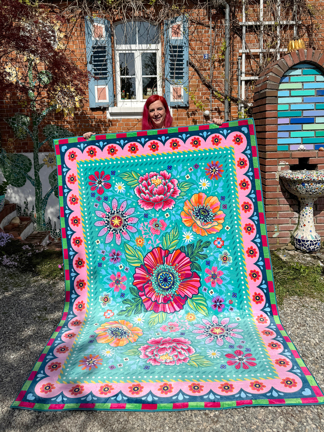 Teppich - Blumenzauber Türkis