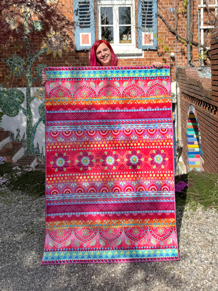 Teppich - Boho Pink-Orange