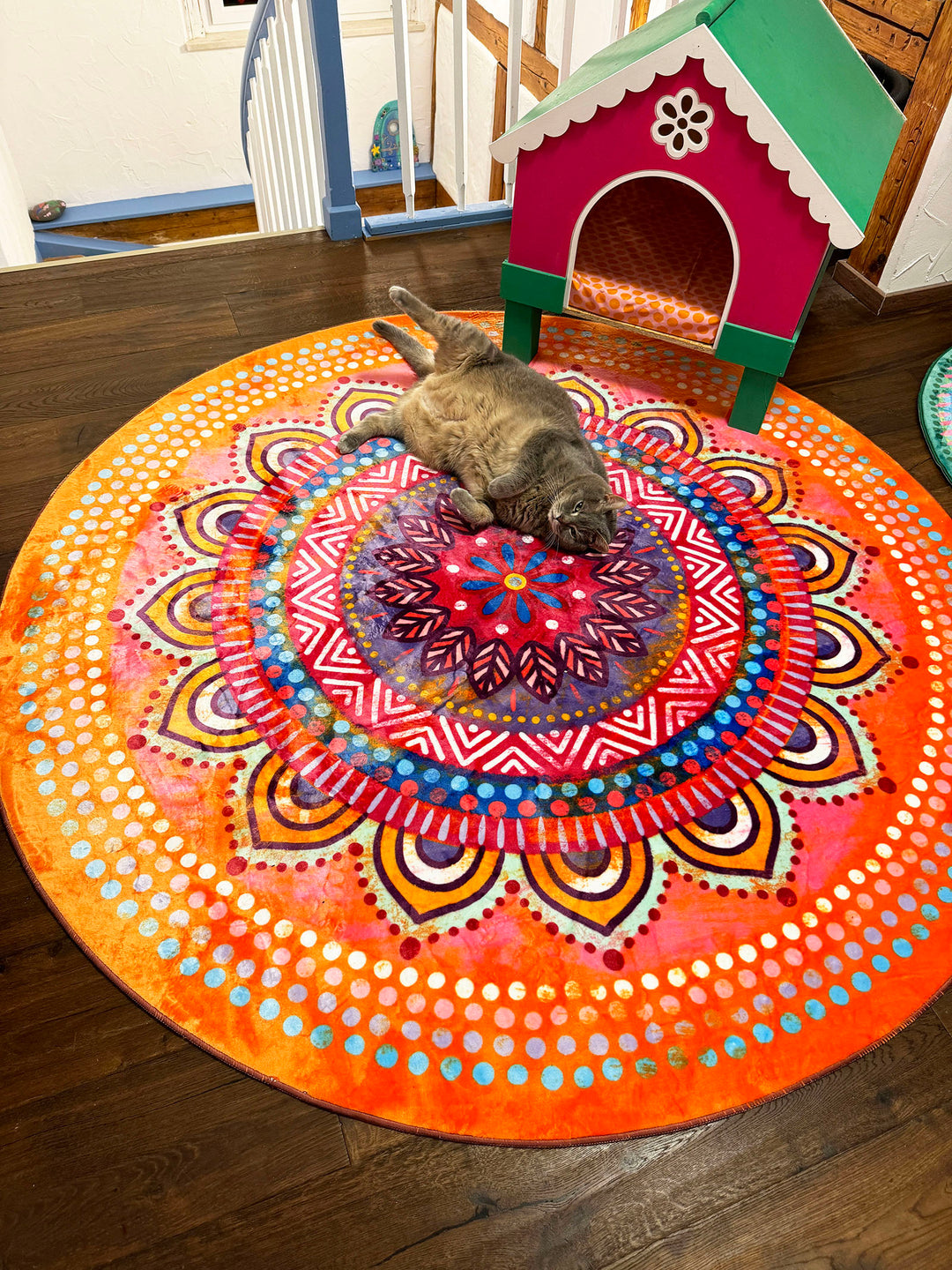 Teppich Rund - Mandala Orange