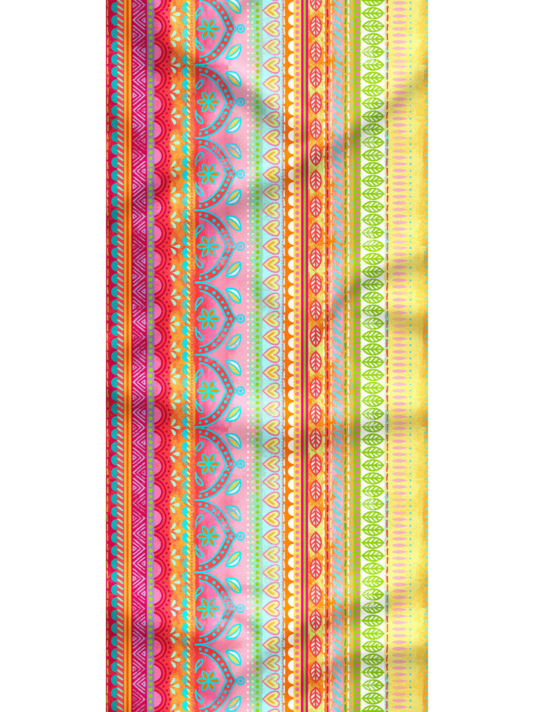 Tuch Boho-Bordüren orange