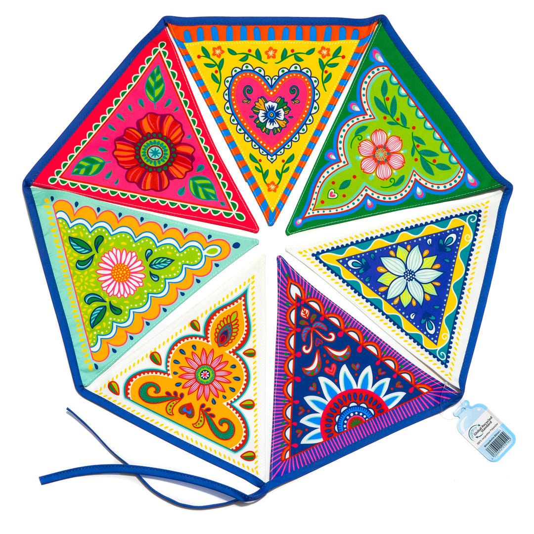 WIMPELGIRLANDE BLÜTEN