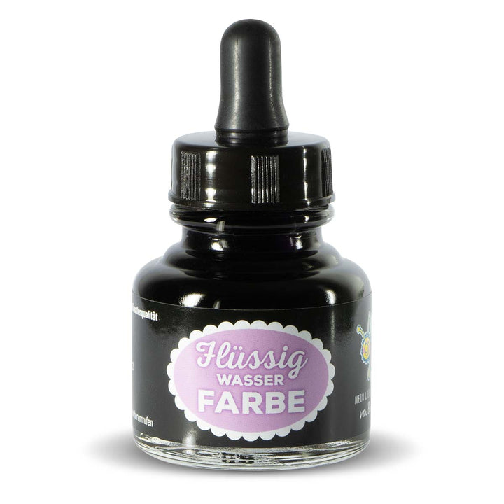 Flüssigwasserfarbe Pastell-Violett in Glasflasche mit Pipette – hochpigmentierte flüssige Wasserfarbe für Malen, Basteln und kreative Projekte 