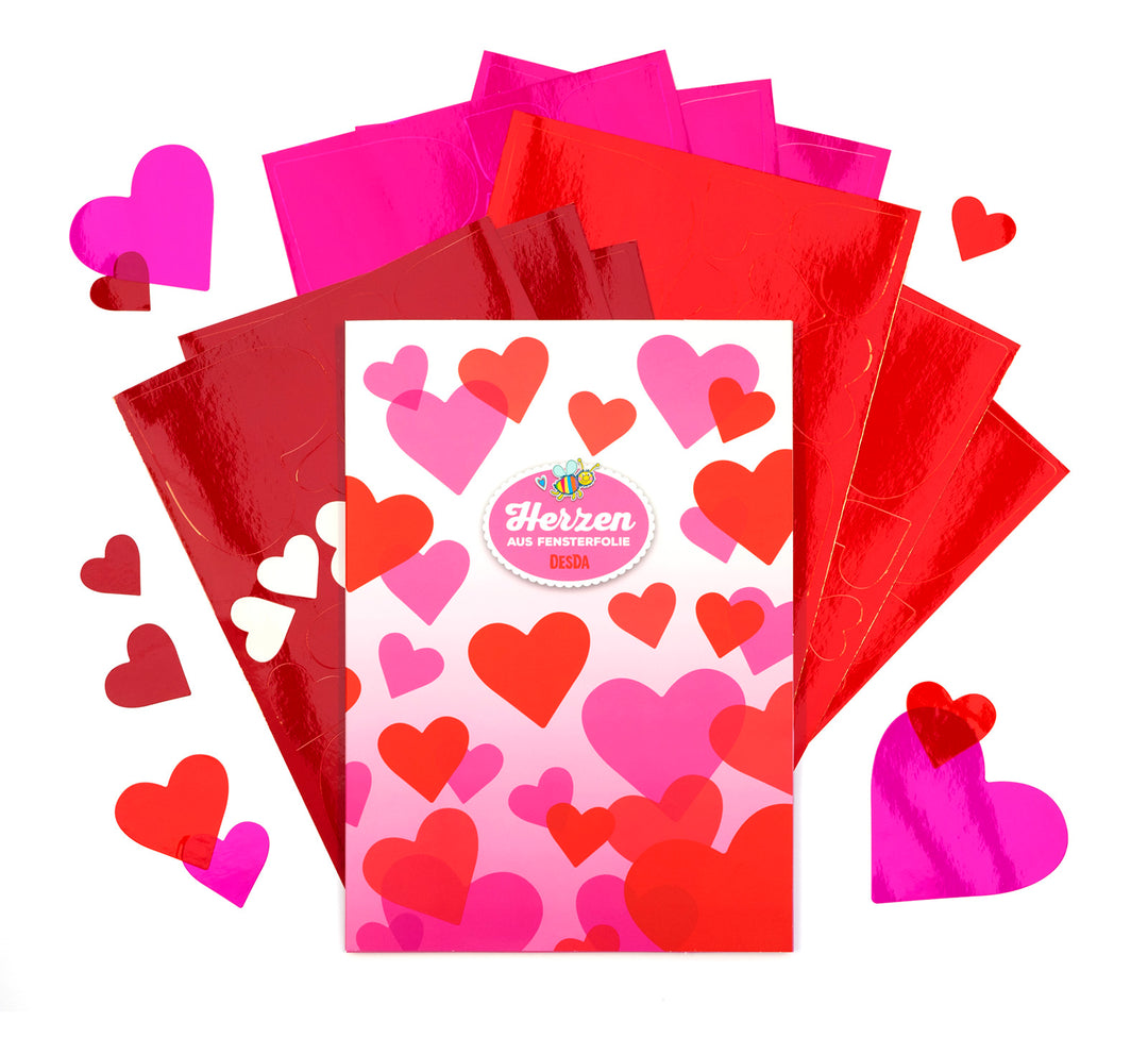 Herzen aus Fensterfolie