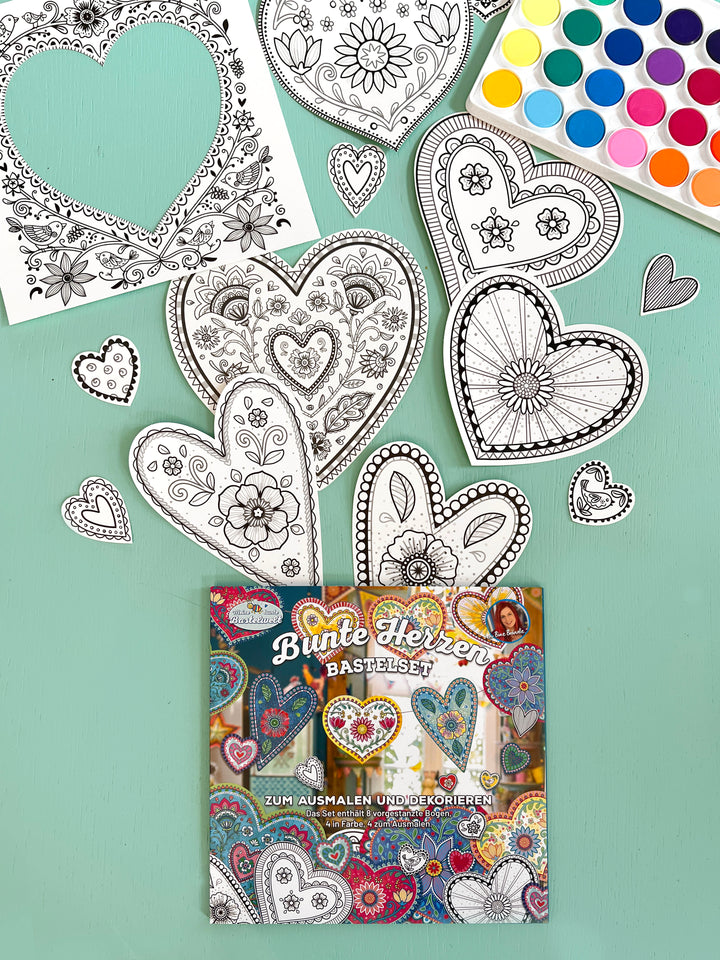 Bunte Herzen Bastelset