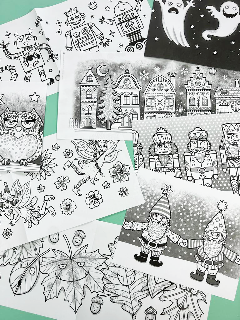 AUSMAL-VORLAGEN-SET FÜR LATERNEN MIT DEM FANTASTISCHEN ÖL-TRICK