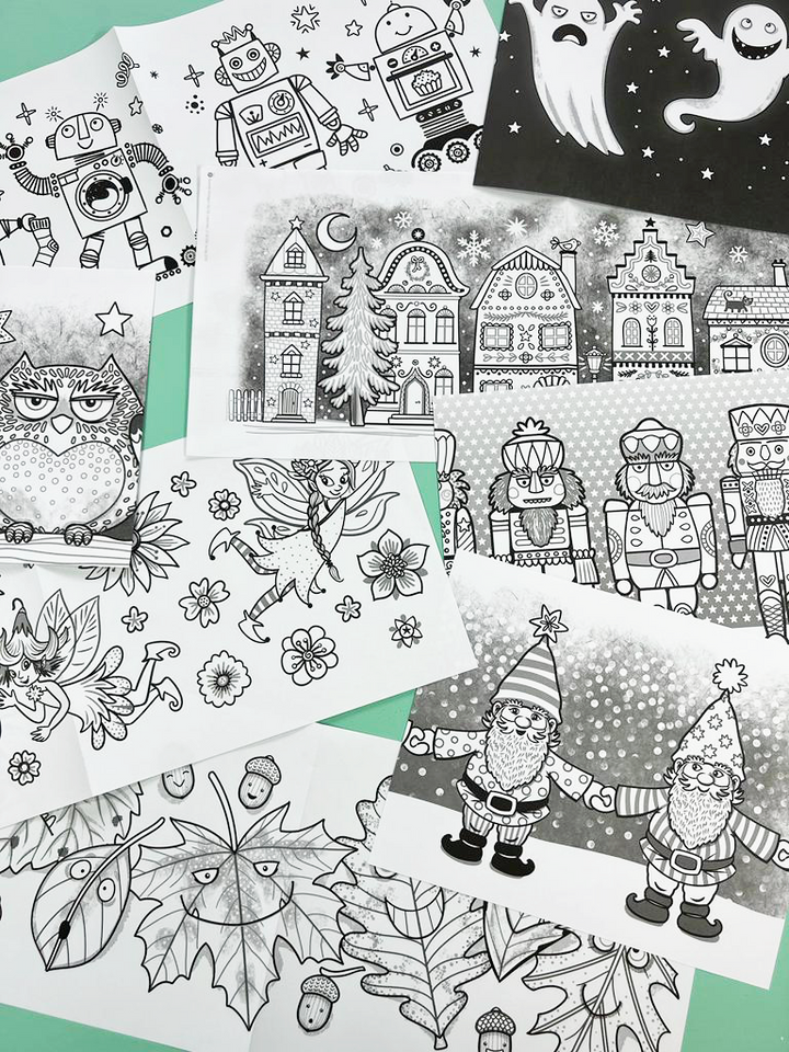 AUSMAL-VORLAGEN-SET FÜR LATERNEN MIT DEM FANTASTISCHEN ÖL-TRICK