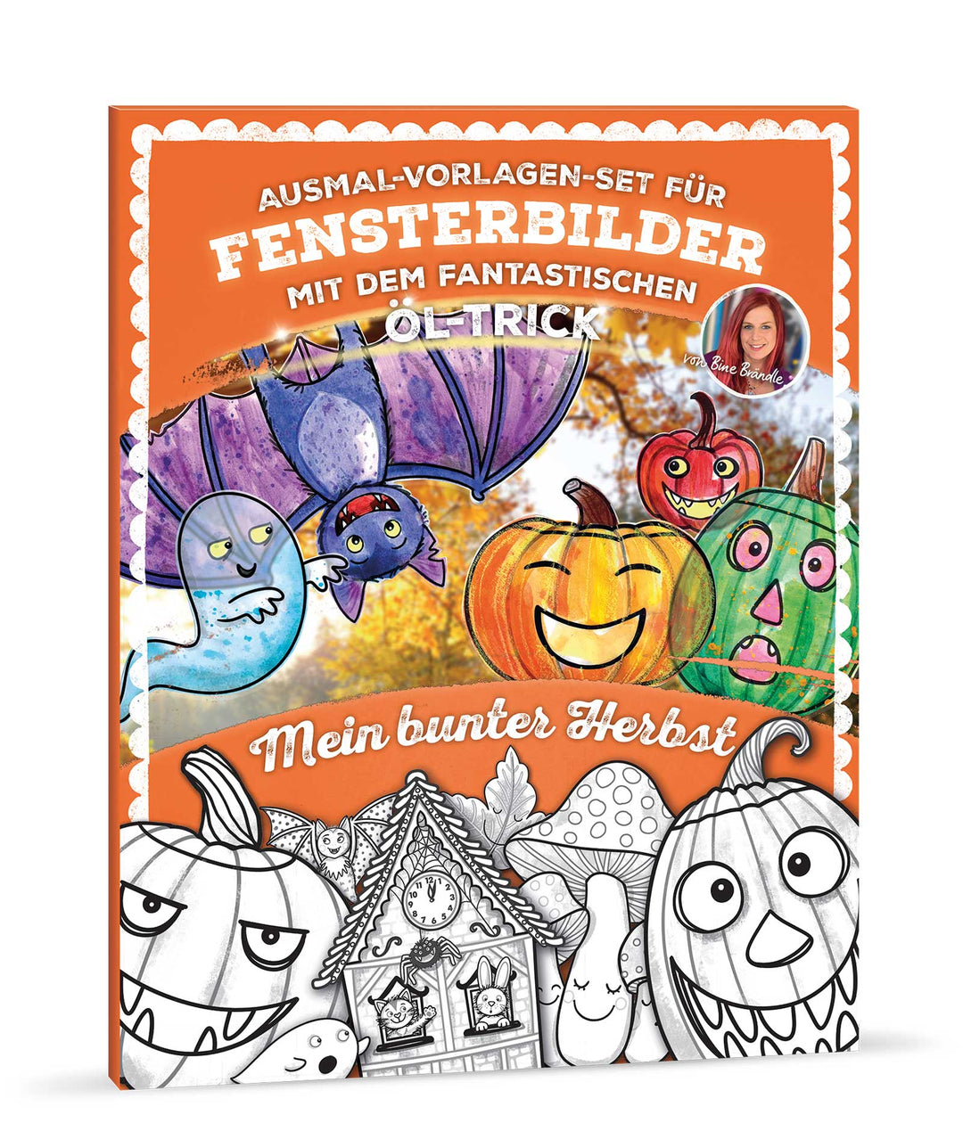 AUSMAL-VORLAGEN-SET FÜR FENSTERBILDER MIT DEM FANTASTISCHEN ÖL-TRICK Mein bunter Herbst
