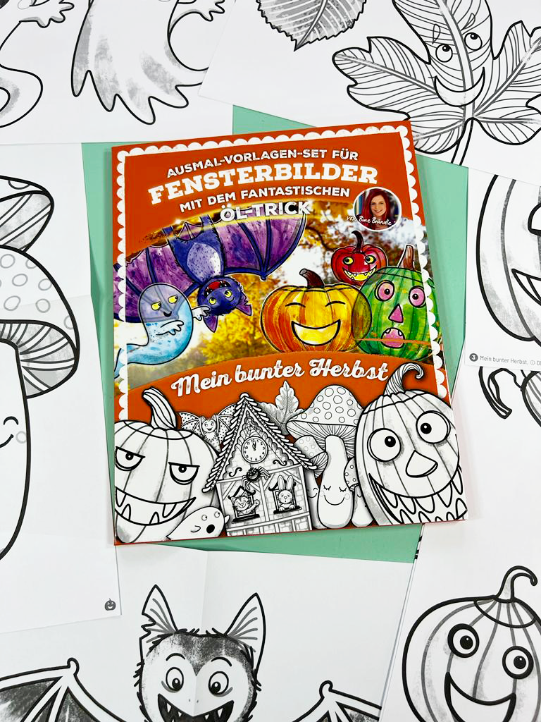 AUSMAL-VORLAGEN-SET FÜR FENSTERBILDER MIT DEM FANTASTISCHEN ÖL-TRICK Mein bunter Herbst