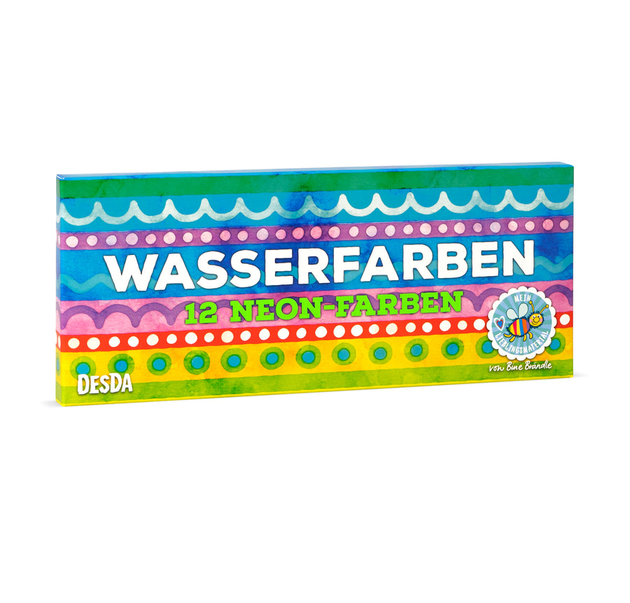 12 leuchtende Neon-Wasserfarben für Hobby-Künstler