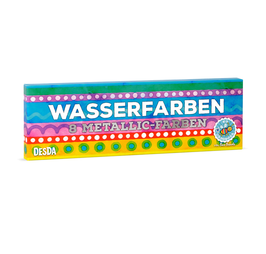 8 schimmernde Metallic-Wasserfarben für Hobby-Künstler
