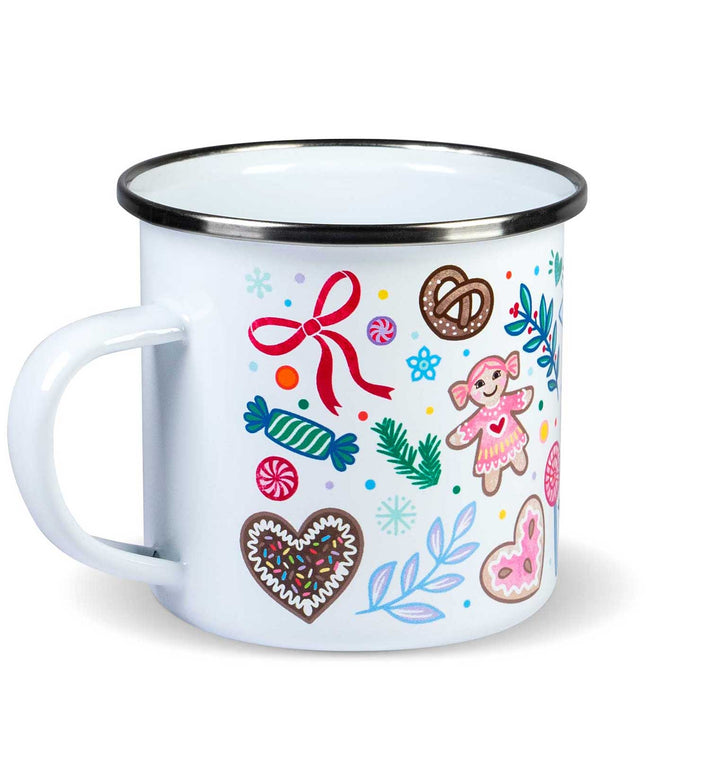 Weihnachtskonfetti Tasse aus Emaille